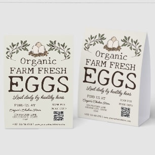 Greenery Nest Illustration Farm Fresh Eggs Table Tent