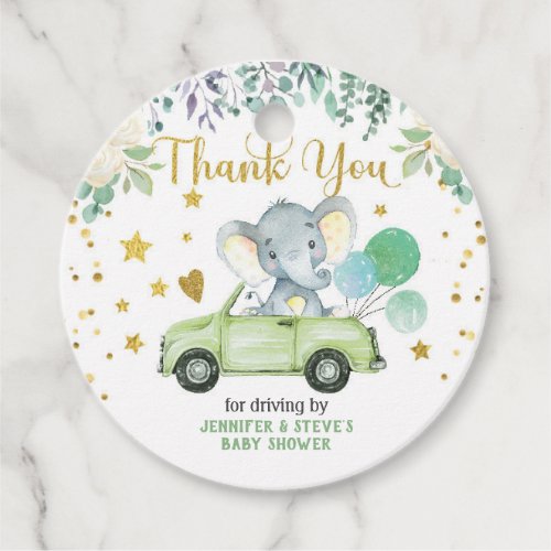 Greenery Neutral Elephant by Through Baby Shower Favor Tags