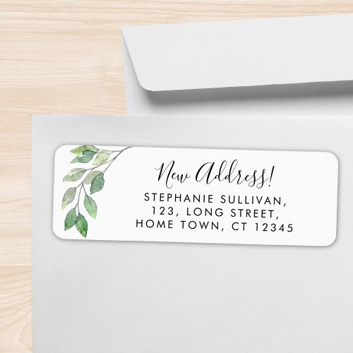 Greenery New Address Return Address Label