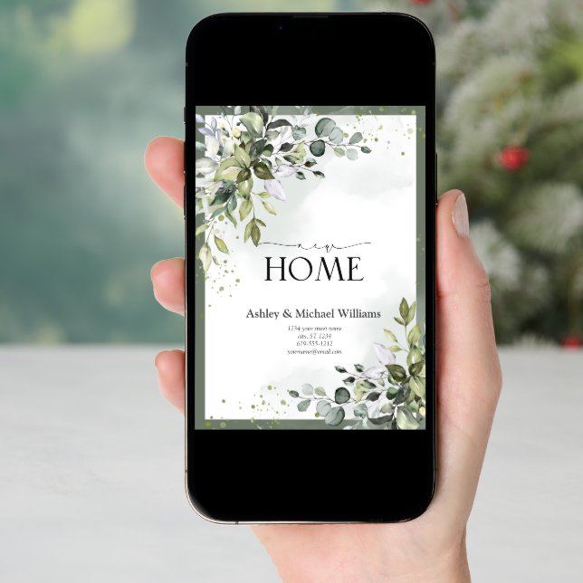 Greenery New Home Moving Announcement Addess (Front Digital)