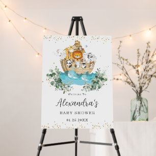 Greenery Noah's Ark Gender Neutral Baby Shower Foam Board