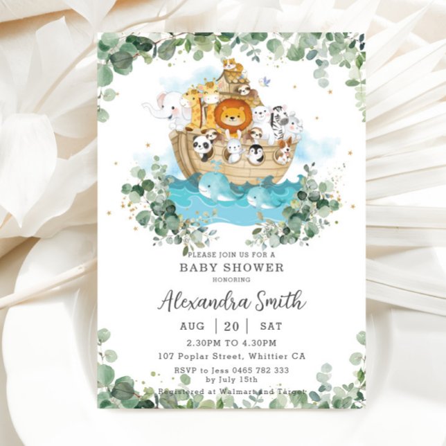 Greenery Noah's Ark Gender Neutral Baby Shower Invitation (Creator Uploaded)