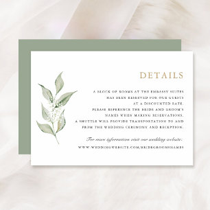 Greenery Olive Branch Baby's Breath Wedding Detail Invitation