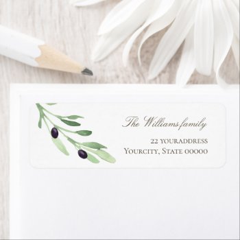 Greenery Olive Branch Label by amoredesign at Zazzle