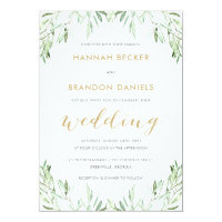 Greenery Olive Branch Modern Wedding Invitation