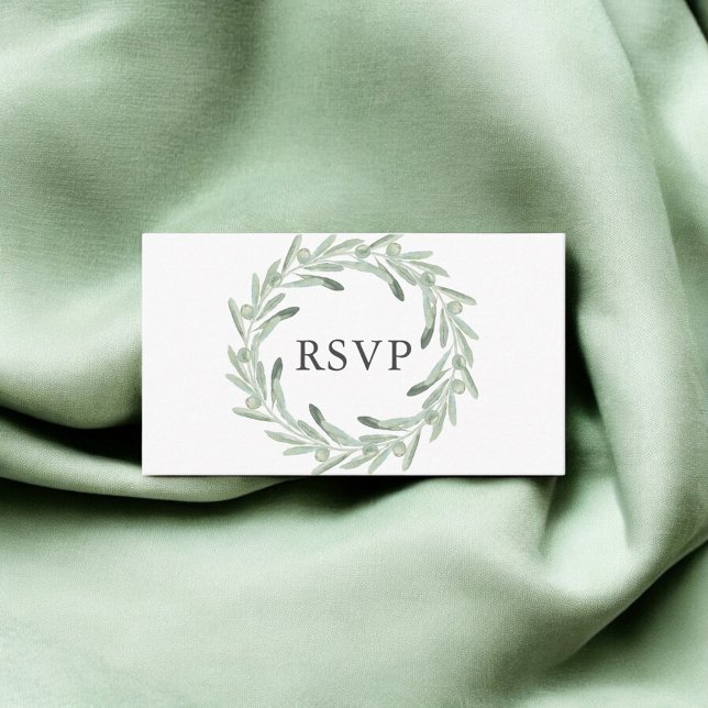 Greenery Olive Wedding RSVP Enclosure Card (Creator Uploaded)