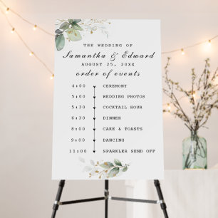 Greenery order of events sign