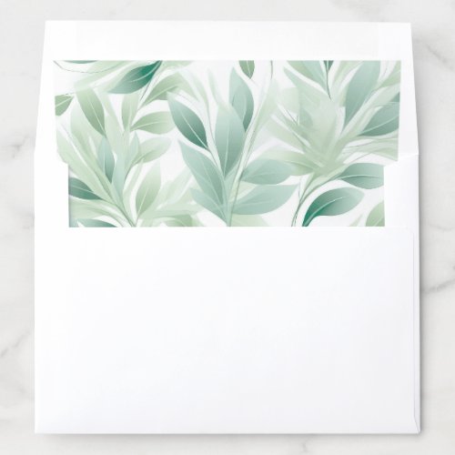 Greenery Pale Green Leaves Pattern  Envelope Liner