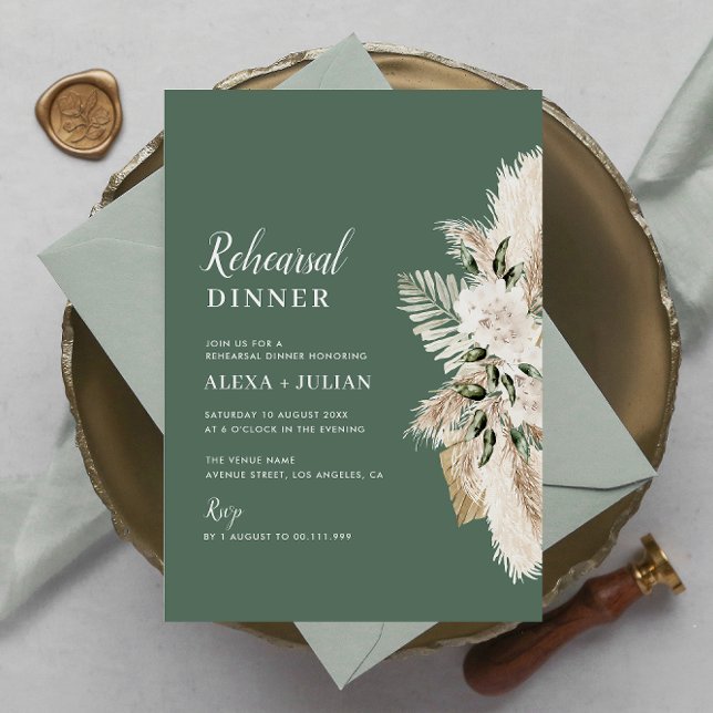 greenery pampas grass wedding invitation (Creator Uploaded)