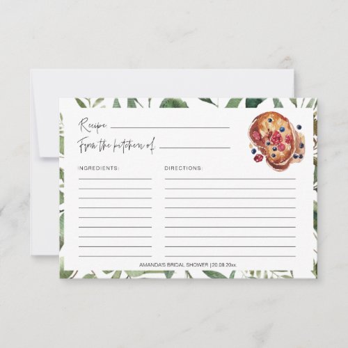 Greenery Pancake Pastry Bridal Shower Recipe Cards - Greenery Pancake Pastry Bridal Shower Recipe Cards
Message me if you need any changes to fit your dream recipe card better :)