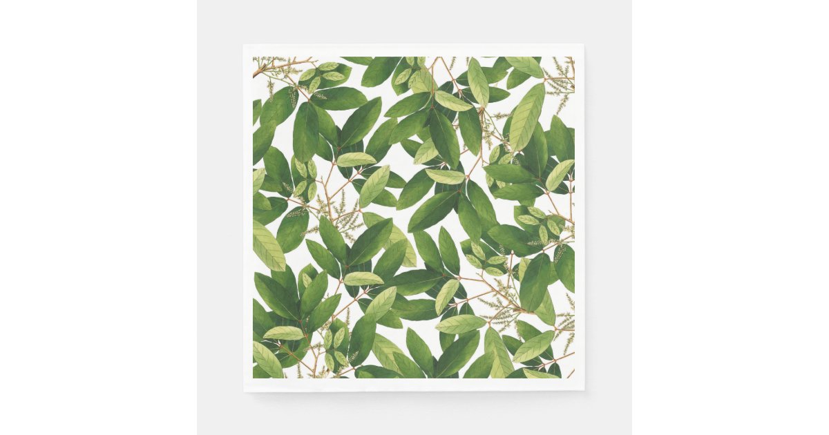 Greenery Paper Napkins | Zazzle