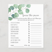 Greenery Party games | Price Guess Game (Front)