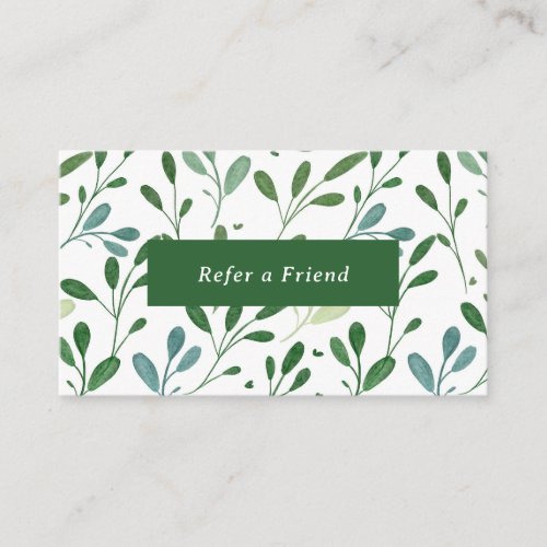 Greenery Pattern Modern Referral Card