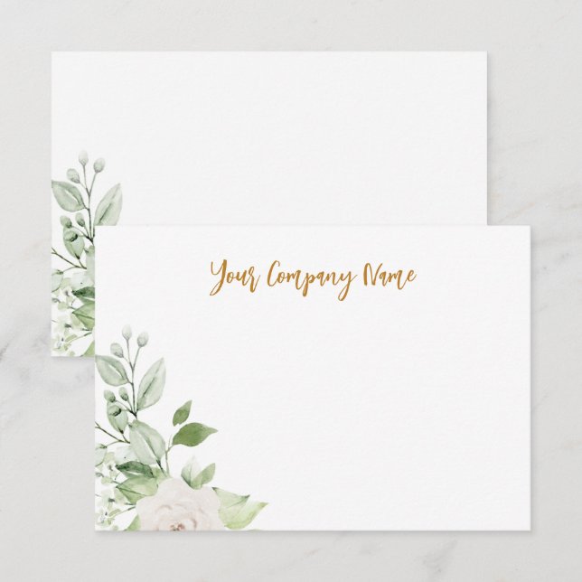 Greenery Personalized Business Note Card (Front/Back)