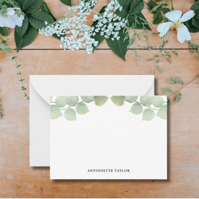 Greenery Personalized Note Cards (Creator Uploaded)