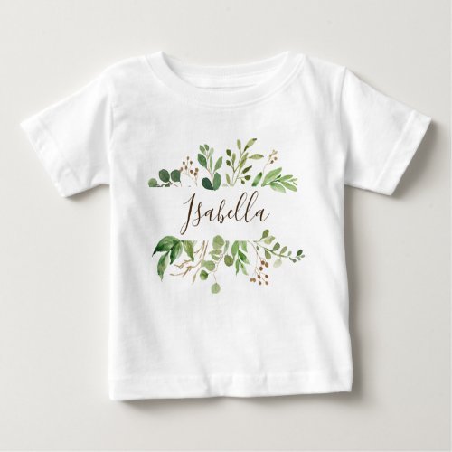Greenery personlized baby baby T_Shirt