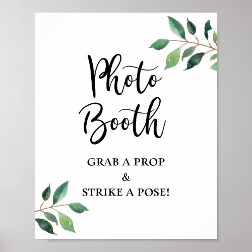 Greenery Photo Booth Wedding or Party Sign