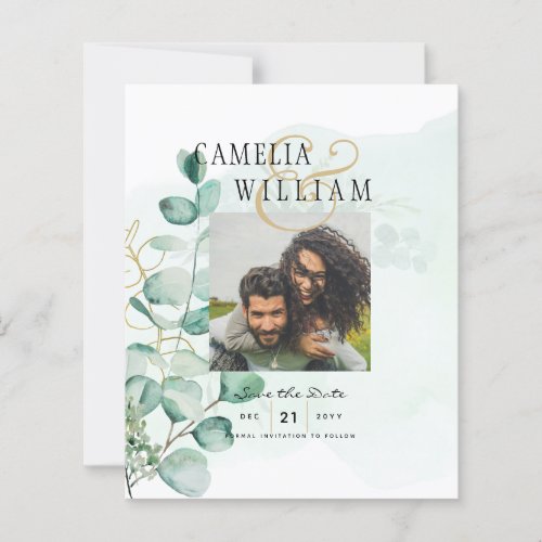 Greenery PHOTO SAVE THE DATES Eucalyptus BUDGET