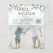 Greenery PHOTO WEDDING INVITATION Eucalyptus