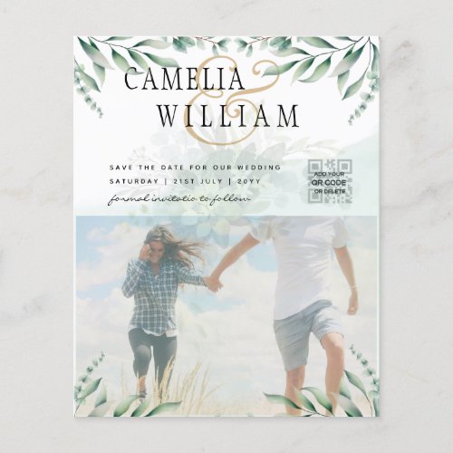 Greenery PHOTO WEDDING INVITATION Eucalyptus  Flyer