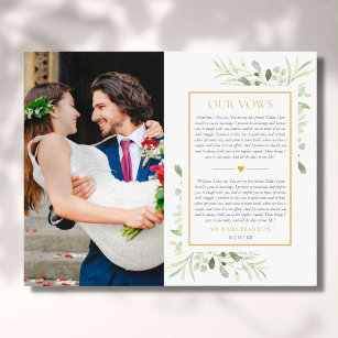 Wedding Vows Canvas Print/ Gallery Wrapped/ Wedding 