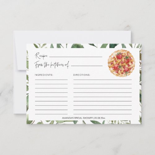 Greenery Pie Kitchen Bridal Shower Recipe Cards - Greenery Pie Kitchen Bridal Shower Recipe Cards
Message me if you need any changes to fit your dream recipe card better :)