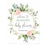 Greenery pink girl baby shower welcome sign Greenery pink girl baby shower welcome sign