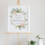 Greenery pink gold bridal shower welcome sign<br><div class="desc">For more advanced customization of this design,  simply select the "Customize It" button above!</div>