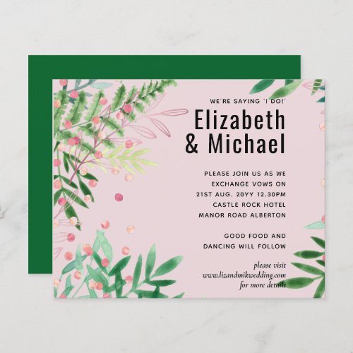 Greenery Pink Modern Wedding