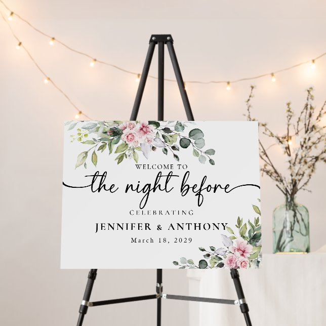 Greenery Pink Rose The Night Before foam board (In Situ (Stand))