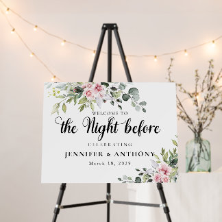 Greenery Pink Rose The Night Before foam board