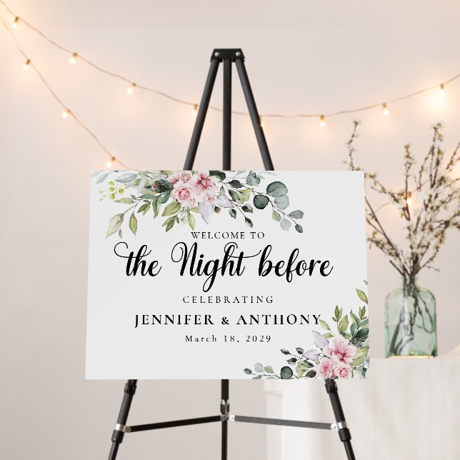 Greenery Pink Rose The Night Before foam board (In Situ (Stand))