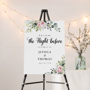 Greenery Pink Rose The Night Before Foam Boards