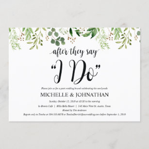 Greenery Post Wedding Brunch Invitation Card