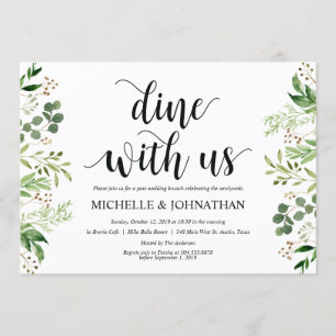 Greenery Post Wedding Brunch Invitation Card