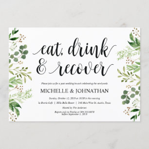 Greenery Post Wedding Brunch Invitation Card
