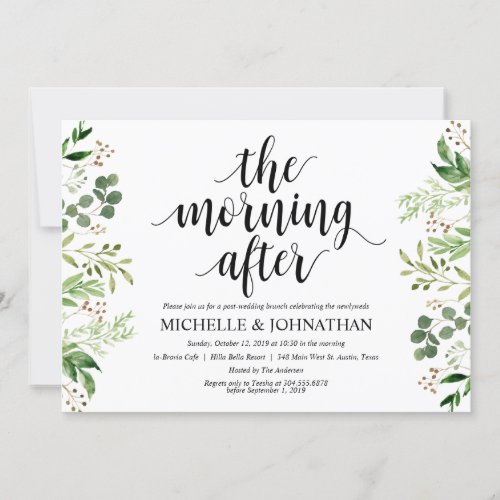 Greenery Post Wedding Brunch Invitation Card