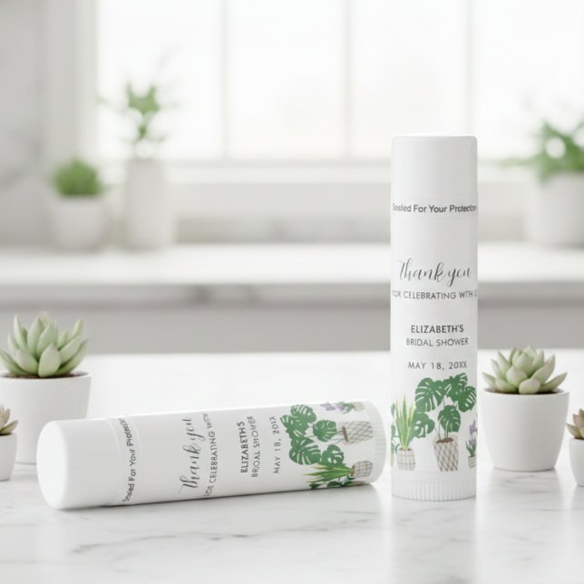 Greenery Potted Plants Bridal Shower Modern Botani Lip Balm (Creator Uploaded)