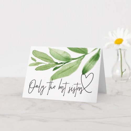 Greenery Pregnancy Baby Reveal Gift For My Sister Card