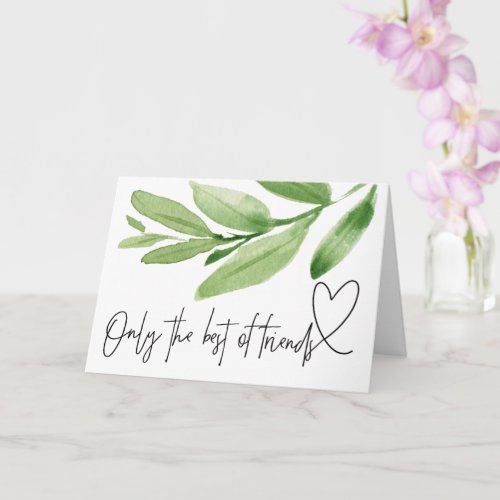Greenery Pregnancy Baby Reveal Gift to Best Friend Card