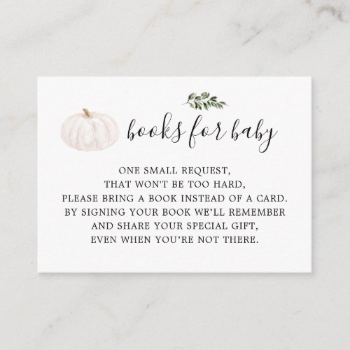 Greenery Pumpkin Baby Shower Book Request
