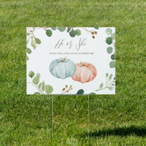 Greenery Pumpkin Blue Orange Welcome Banner Sign