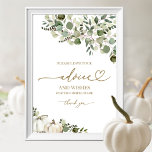 Greenery Pumpkin Bridal Shower Advice Card Sign<br><div class="desc">Create an elegant and timeless fall-themed wedding suite that effortlessly reflects your style with personalized details.</div>