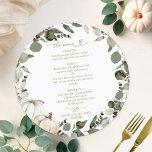 Greenery Pumpkin Circle Wedding Menu Card<br><div class="desc">Create an elegant and timeless fall-themed wedding suite that effortlessly reflects your style with personalized details.</div>