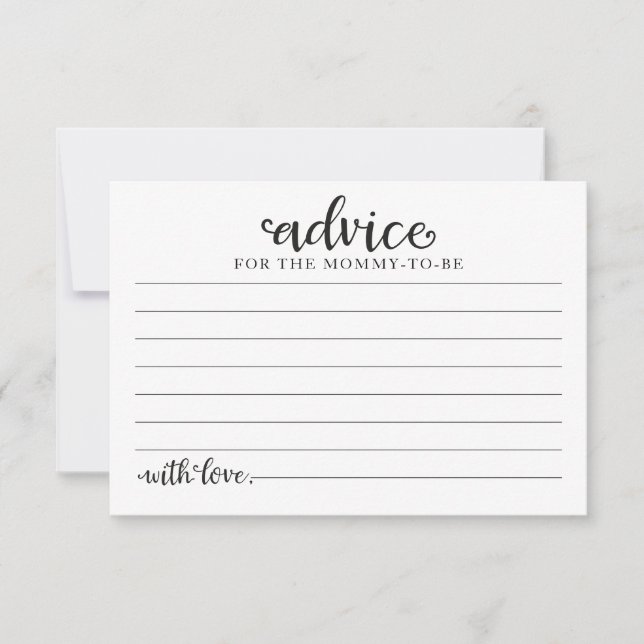 Greenery Pumpkin Fall Baby Shower Advice Cards (Front)