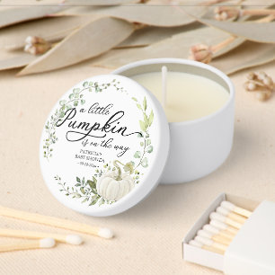 Greenery Pumpkin Fall Baby Shower Favor Mini Candle Favors