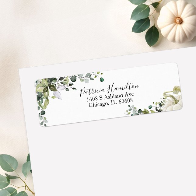 Greenery Pumpkin Fall Baby Shower Label (Creator Uploaded)