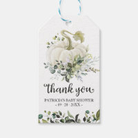 Greenery Pumpkin Fall Baby Shower Thank You Favor  Gift Tags