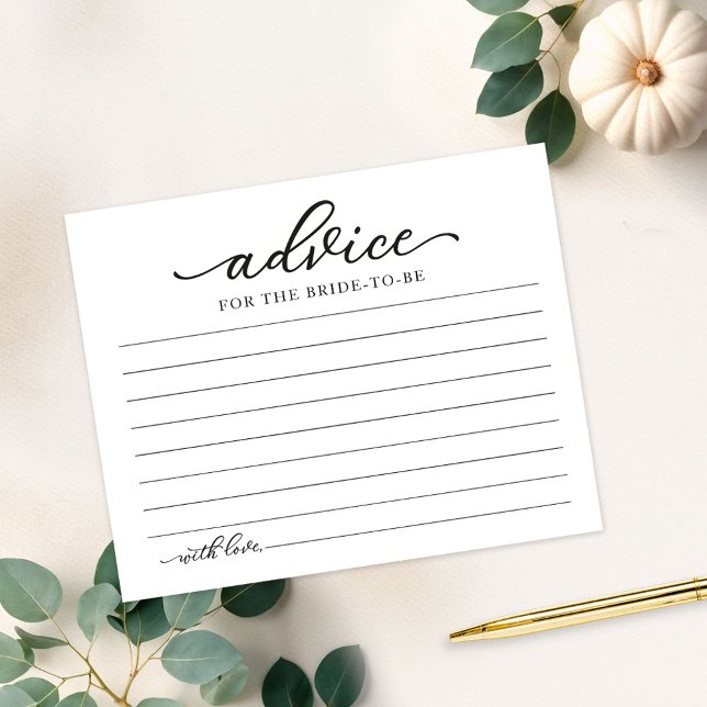 Greenery Pumpkin Fall Bridal Shower Advice Cards (Creator Uploaded)