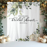 Greenery Pumpkin Fall Bridal Shower Backdrop<br><div class="desc">Lovely greenery eucalyptus watercolor fall-themed bridal shower backdrop. Easy to personalize with your details. Please get in touch with me via chat if you have questions about the artwork or need customization. PLEASE NOTE: For assistance on orders, shipping, product information, etc., contact Zazzle Customer Care directly https://help.zazzle.com/hc/en-us/articles/221463567-How-Do-I-Contact-Zazzle-Customer-Support-.Bridal Shower Backdrop Photo...</div>
